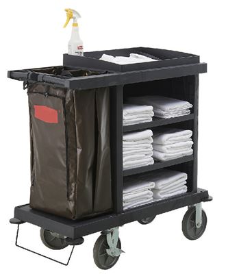 Compact hotel floor trolley