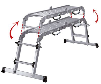 Multi-position telescopic ladder