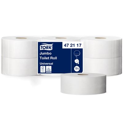 Tork jumbo toilet paper 1 ply white 650 m package of 6