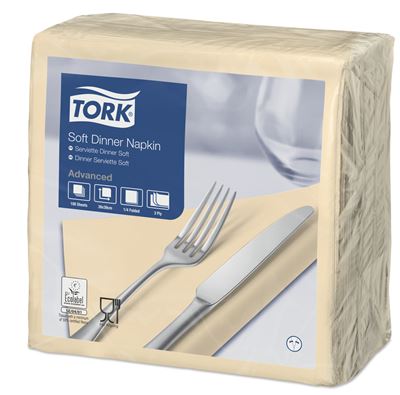 Tork ivory paper napkin 39x39 3 ply package of 1200
