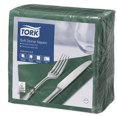 Tork fir green paper napkin 39x39 3 ply package of 1200