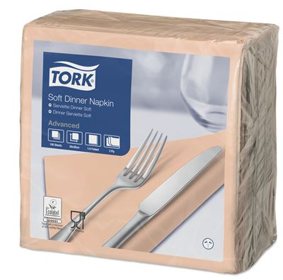 Tork salmon paper napkin 39x39 3 ply package of 1200