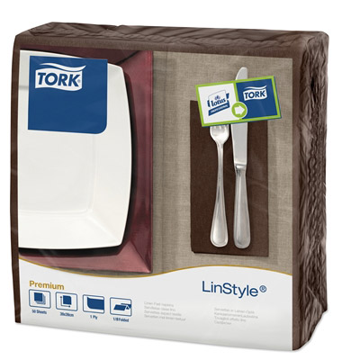 Tork towel Linstyle dinner cocoa 600