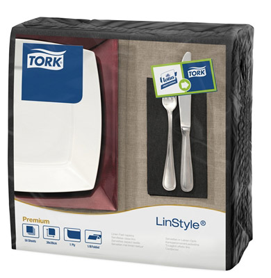 Tork Linstyle black dinner napkin 600