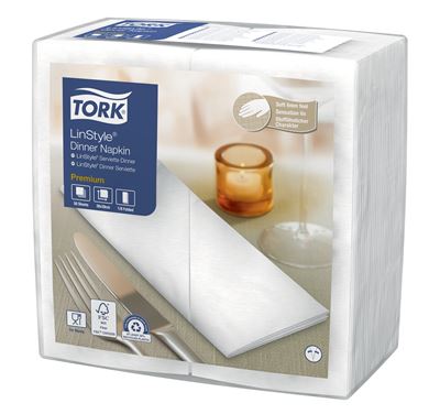 Tork Linstyle white dinner napkins, set of 700