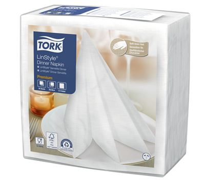 Tork Linstyle white non-woven dinner napkins, pack of 700