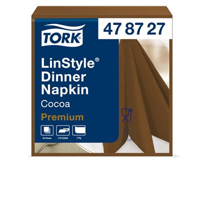 Towel non woven Tork Linstyle dinner cacao 50