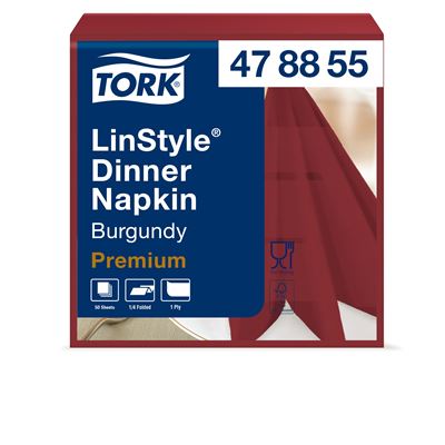 Non woven towel Tork Linstyle dinner burgundy 50