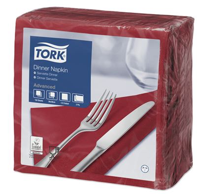 Tork paper towel 39x39 2 burgundy folds package 1800