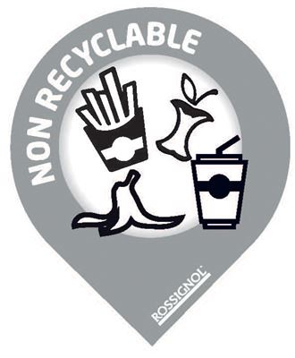 Selective sorting pack of 10 non recyclable waste labels