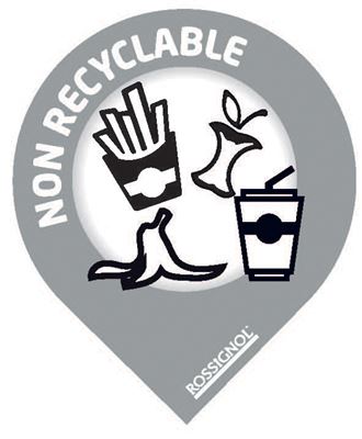 Selective sorting set of 50 non recyclable waste labels