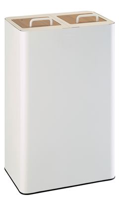 Venus Signature Matte White Recycling Bin 2x40L