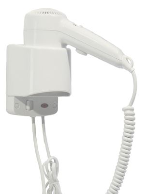 Hotel hair dryer on stand