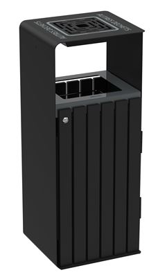 Artri Alu calibrated 110L recycling bin for other waste with ashtray