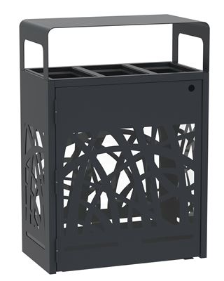 Cybel 3x60L anthracite recycling bin with rectangular openings