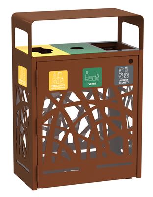 Cybel 3x60L Corten Recycling Bin