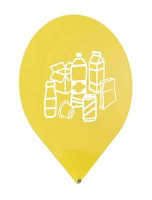 Trinox yellow recycling bin sign (packaging)