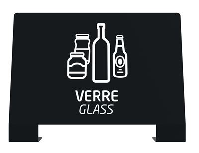 Alitri glass trash can nameplate