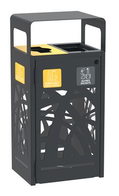Cybel 2x60L anthracite recycling bin 