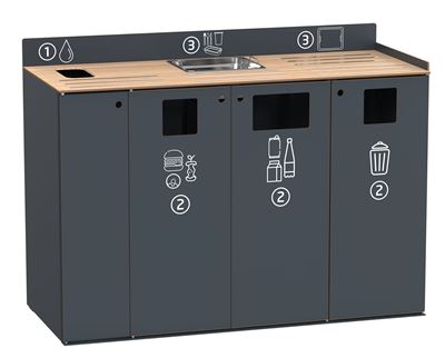Selective sorting bin for restaurant Restotri Signature