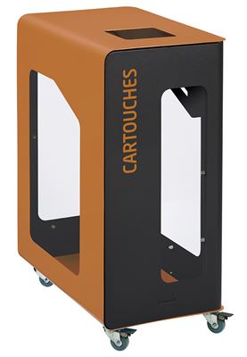 Vigipirate-compliant 90L wheeled recycling bin with Cubatri cartridges