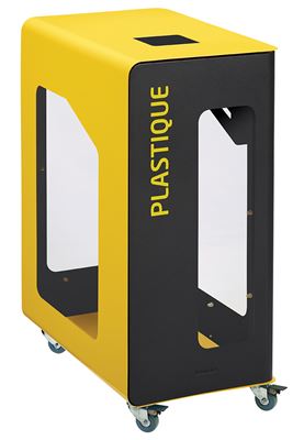 90L plastic Cubatri recycling bin with wheels (Vigipirate security alert)