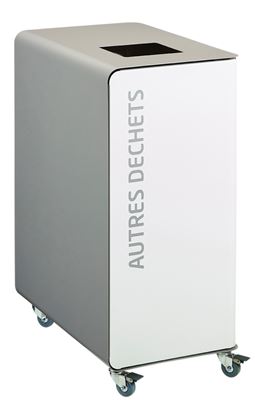90L wheeled recycling bin for other waste, white, Cubatri
