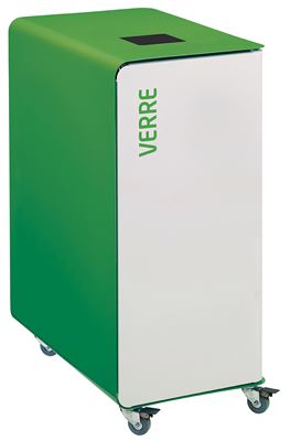 90L glass cubetri white wheeled recycling bin
