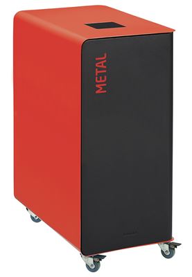 90L metal recycling bin on wheels, cubatri