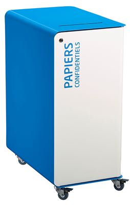 90L wheeled recycling bin for confidential papers, white, Cubatri