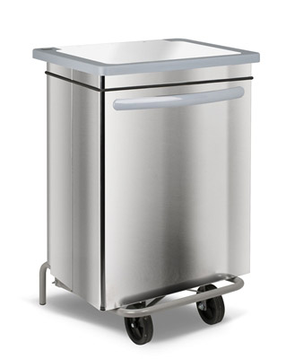 Stainless kitchen trash HACCP faired 70 liters