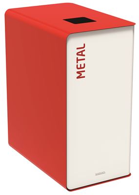 90L white metal recycling bin, Cubatri