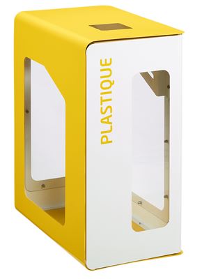90L plastic Cubatri white recycling bin (Vigipirate security alert)