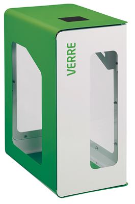 90L glass Cubatri white recycling bin (Vigipirate security alert)