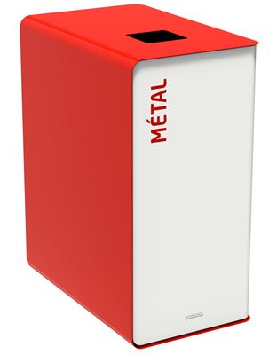 Waste bin sorting 65L white metal