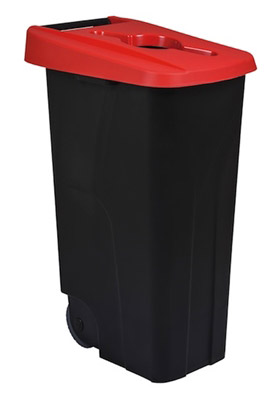 Selective waste bin 110L red