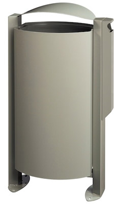 Dust-bin ashtray exterior 100L 3L Rossignol gray cement