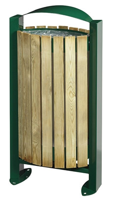 Outdoor trash timber 60L Rossignol green foam