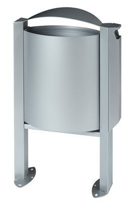 Outdoor ashtray bin 40 L foot metal gray Rossignol