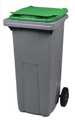 Waste container 2 wheels 240 L front stacker green