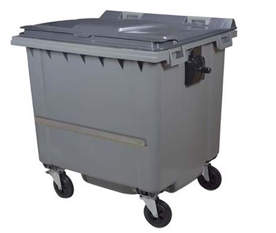 Rossignol 4-wheel 1000L trash container with belly bar