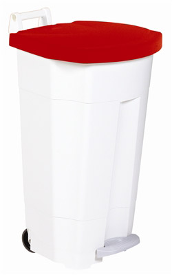 Kitchen sorting bin 90 L red lid