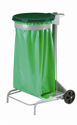 Kitchen trash collecroule HACCP green lid 110 liters