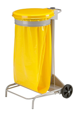 Kitchen trash collecroule HACCP yellow lid 110 liters