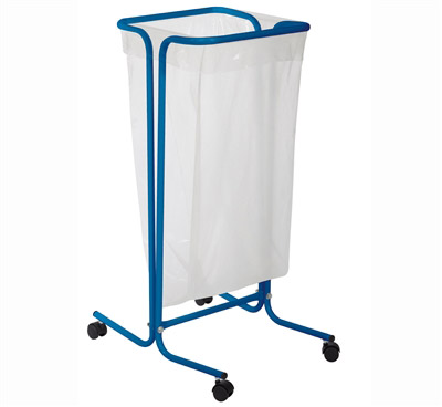 trash bag support 110 liters of ultramarine blue wheels