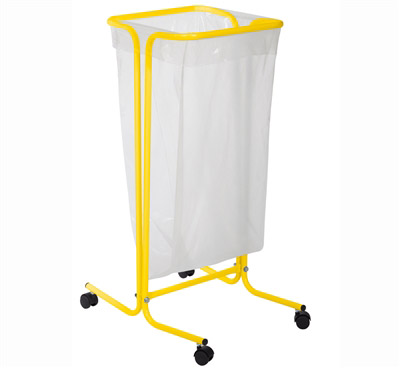 trash bag holder on wheels 110 liters yellow rape