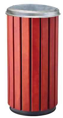 Zeno outdoor wooden and galvanized steel trash can