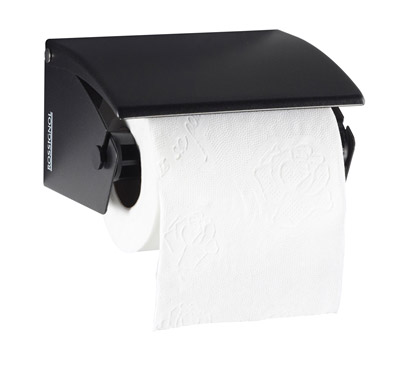 Black manga toilet paper roll dispenser