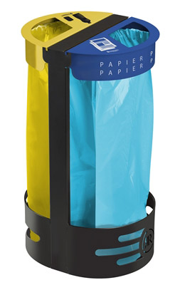 Rossignol yellow blue outdoor sorting bag holder