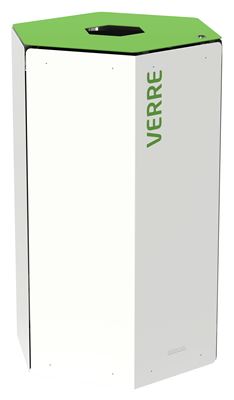 Rossignol 50L white glass recycling bin with lock